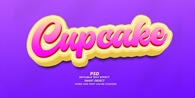 Effet de texte modifiable Cupcake PSD 3D