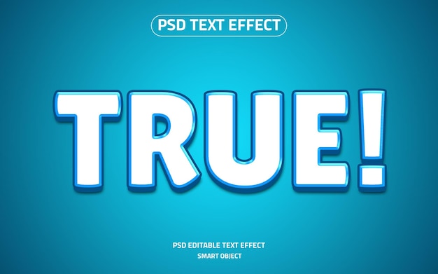 Effet de texte modifiable du logo bleu véritable