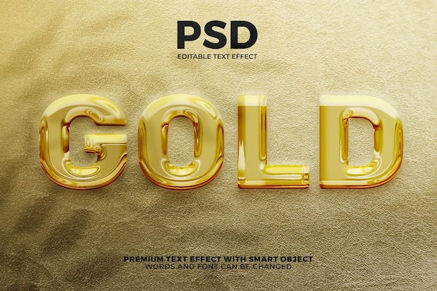 Effet De Texte Modifiable élégant De Luxe Luquid Gold 3d