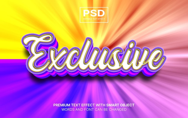 Effet de texte modifiable exclusif 3D