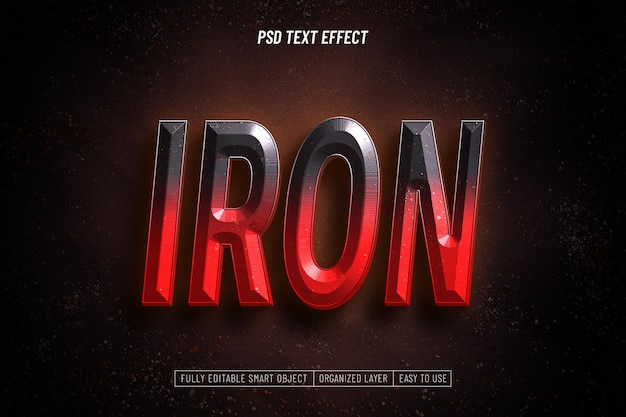 Effet de texte modifiable en fer