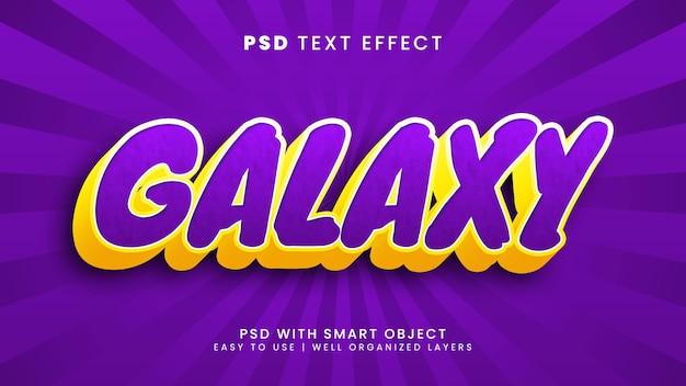 Effet de texte modifiable Galaxy avec style de texte cosmique et spatial