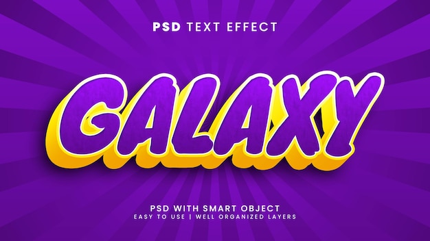 Effet De Texte Modifiable Galaxy Avec Style De Texte Cosmique Et Spatial