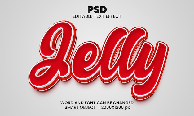 Effet De Texte Modifiable Gelée 3d Psd Premium Avec Arrière-plan