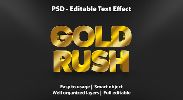 Effet De Texte Modifiable Gold Rush