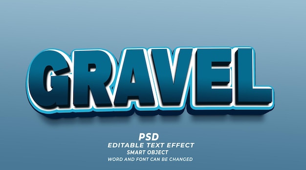 PSD effet de texte modifiable gravel 3d style photoshop psd