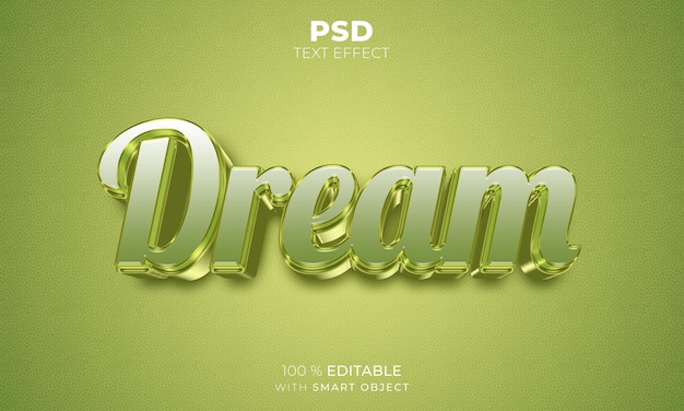 PSD effet de texte modifiable green dream 3d