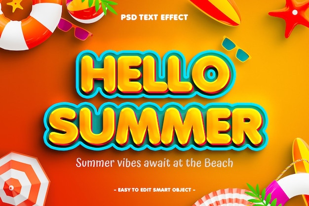 Effet de texte modifiable Hello Summer