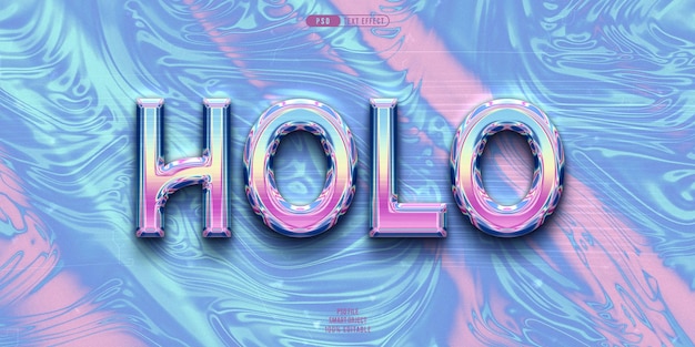 Effet De Texte Modifiable Holo 3d