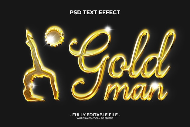 PSD effet de texte modifiable jaune doré