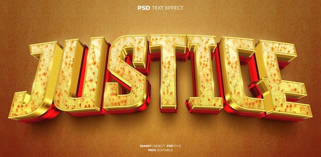 Effet De Texte Modifiable Justice 3d