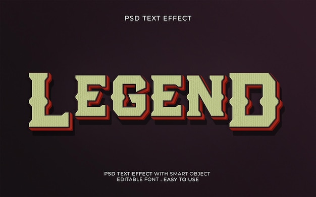 Effet De Texte Modifiable Legend 3d