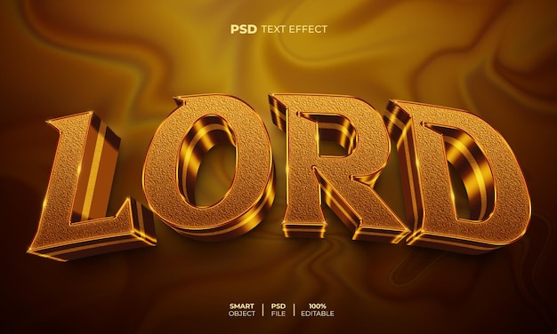 PSD effet de texte modifiable lord 3d