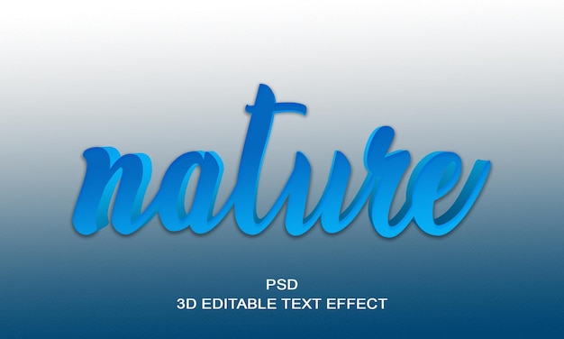 PSD effet de texte modifiable nature 3d avec fond premium