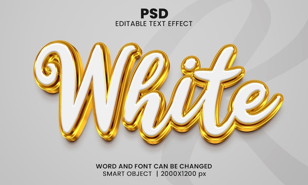 Effet De Texte Modifiable En Or Blanc 3d Psd Premium Avec Arrière-plan