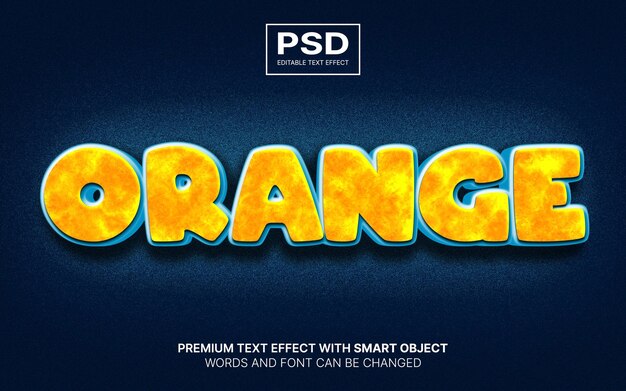 Effet De Texte Modifiable Orange 3d