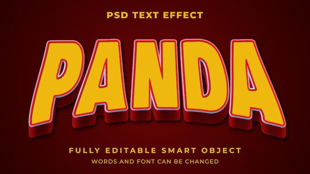 Effet De Texte Modifiable Panda Asiatique