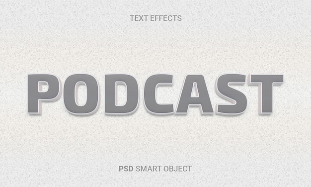 PSD effet de texte modifiable de podcast psd
