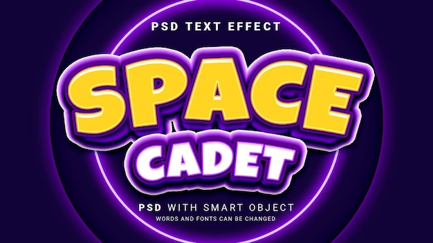 Effet de texte modifiable pour cadet spatial 3D