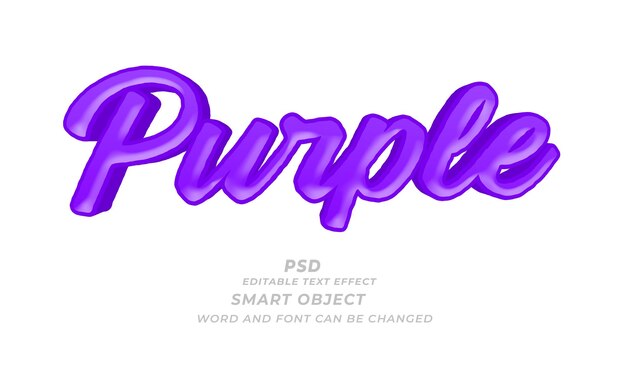 PSD effet de texte modifiable pour le lait violet psd