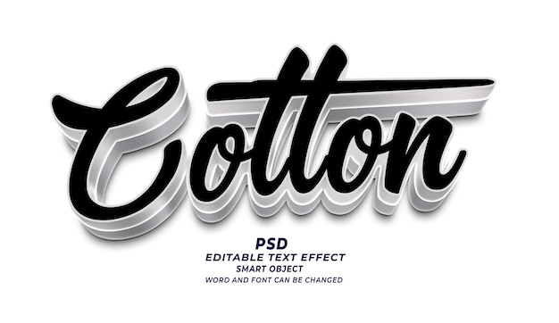 PSD effet de texte modifiable en psd 3d en coton