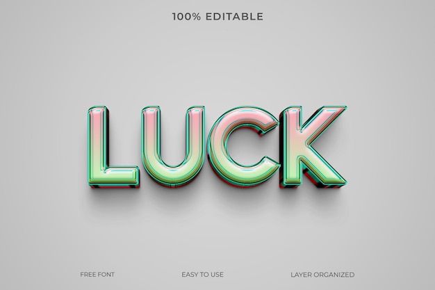 Effet De Texte Modifiable Psd Luck