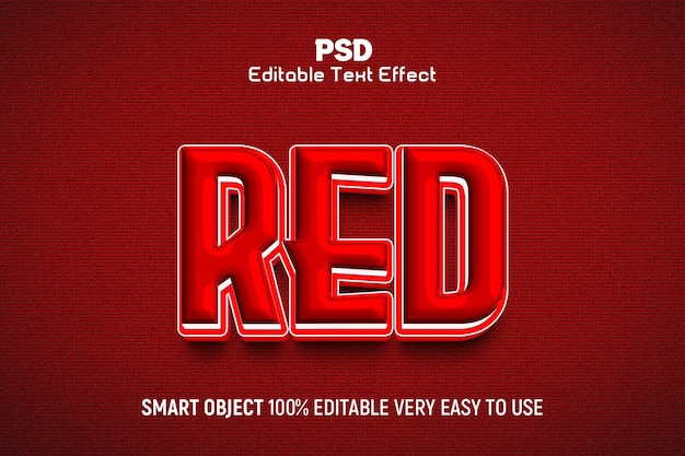 Effet De Texte Modifiable Psd De Style 3D Rouge