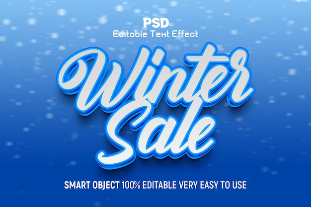 Effet De Texte Modifiable Psd De Style 3D De Soldes D'hiver