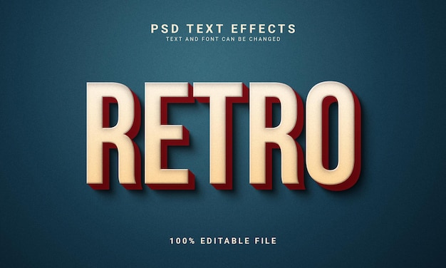 PSD effet de texte modifiable rétro de style vintage