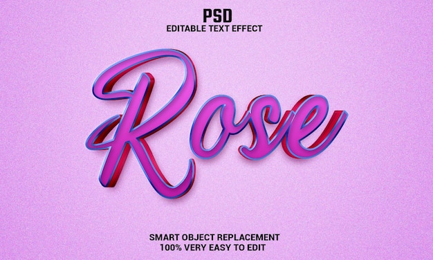 PSD effet de texte modifiable rose 3d avec fond psd premium