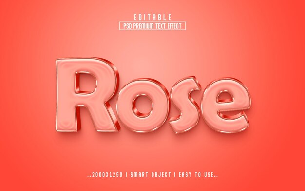 Effet De Texte Modifiable Rose 3d Psd Avec Fond Premium