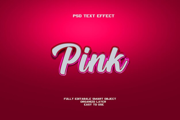 Effet De Texte Modifiable Rose Avec Psd De Style 3d