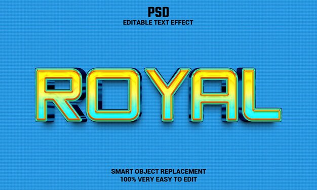 Effet De Texte Modifiable Royal 3d Avec Fond Psd Premium