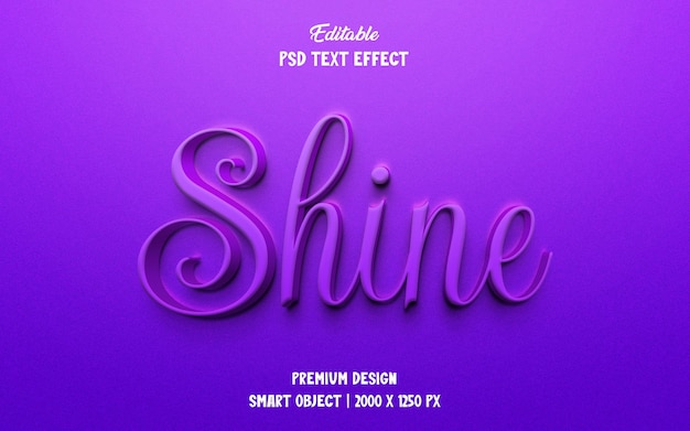 Effet De Texte Modifiable Shine 3d