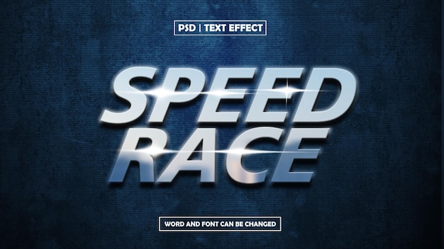 Effet de texte modifiable Speed Race 3D