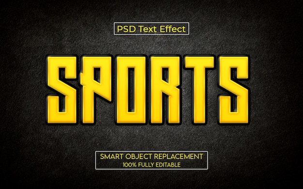 PSD effet de texte modifiable sport