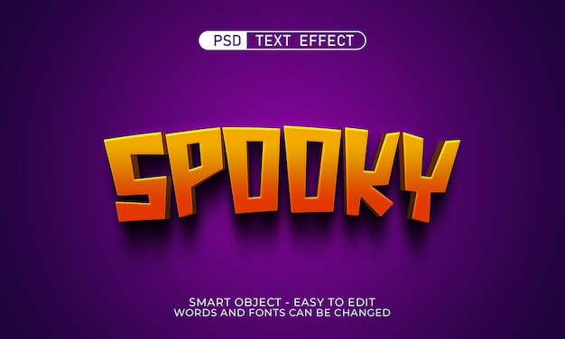PSD effet de texte modifiable style 3d effrayant