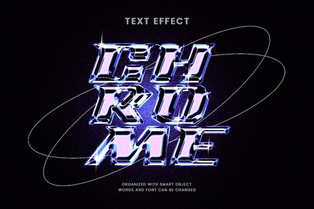 Effet De Texte Modifiable De Style Chrome 3d Typographie Urbaine Futuriste