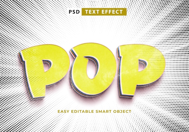 Effet de texte modifiable de style comique pop