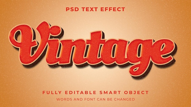 PSD effet de texte modifiable de style graphique rétro vintage