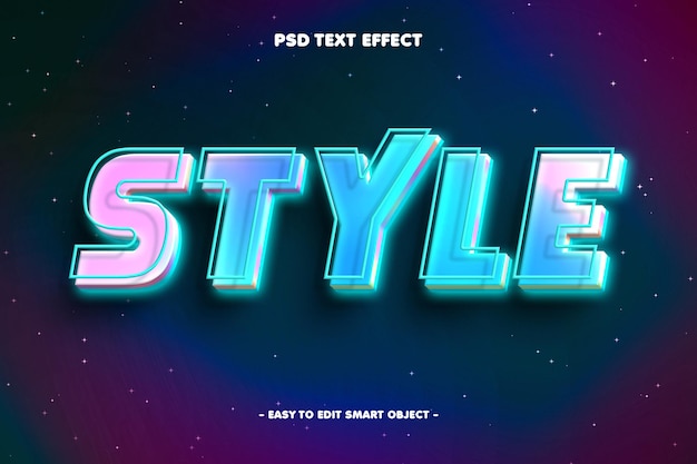 Effet De Texte Modifiable De Style Holographique