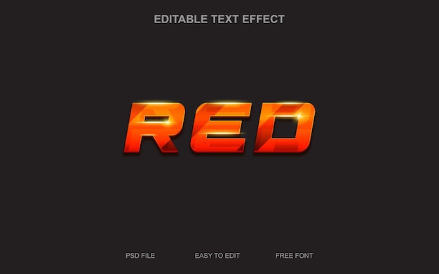 Effet De Texte Modifiable Style Rouge Psd