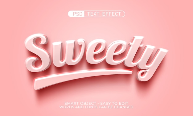 Effet De Texte Modifiable Style Sweety 3d