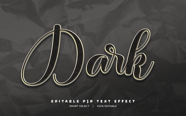 PSD effet de texte modifiable style de texte 3d sombre