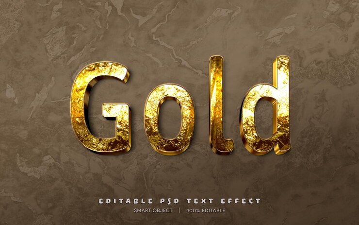 PSD effet de texte modifiable style de texte doré 3d