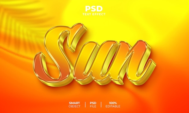 Effet De Texte Modifiable Sun 3d