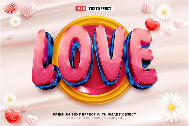 Effet De Texte Modifiable Super Love 3d