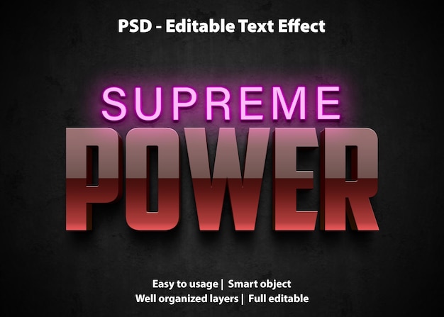 Effet De Texte Modifiable Supreme Power Premium