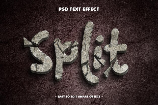 PSD effet de texte modifiable à la texture des murs divisés