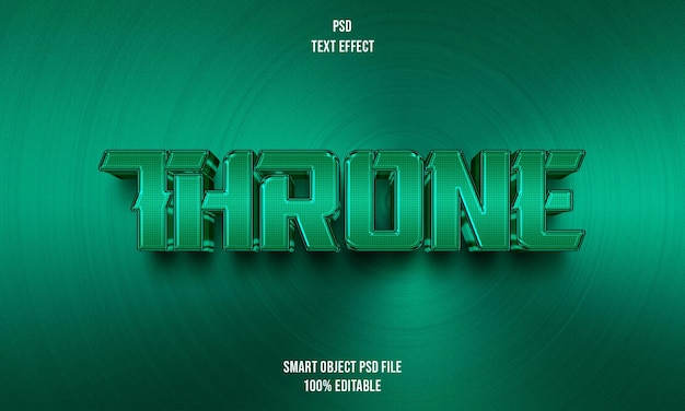Effet de texte modifiable Throne 3d